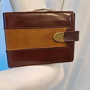 Lady Bosca Elegant Brown and Tan Leather Wallet Vintage